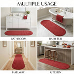 Oval Cotton Washable Non-Slip Bath Rugs or Runner