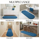 Oval Cotton Washable Non-Slip Bath Rugs or Runner