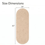 Oval Cotton Washable Non-Slip Bath Rugs or Runner