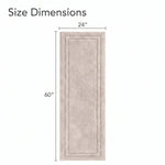 Solid Bordered Cotton Washable Non-Slip Bath Rugs or Runner