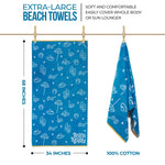 Superior Bahama Cotton Fuzzy Velour Terry Large Oversized Beach Towel