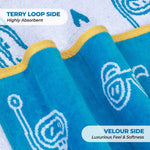 Superior Bahama Cotton Fuzzy Velour Terry Large Oversized Beach Towel