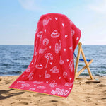 Superior Bahama Cotton Fuzzy Velour Terry Large Oversized Beach Towel