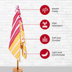Striped Superior Cotton Velour Terry Large Oversized Beach Towel