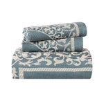 Lightweight Cotton Jacquard Bedspread Set – 3‐Piece Floral Scroll