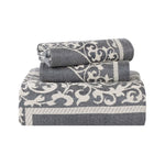Lightweight Cotton Jacquard Bedspread Set – 3‐Piece Floral Scroll