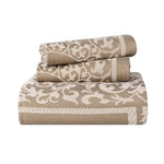 Lightweight Cotton Jacquard Bedspread Set – 3‐Piece Floral Scroll