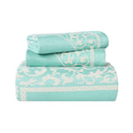 Lightweight Cotton Jacquard Bedspread Set – 3‐Piece Floral Scroll