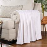 100% Cotton Thermal Blanket – Basketweave All-Season, Lightweight & Breathable