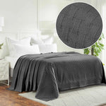 100% Cotton Thermal Blanket – Basketweave All-Season, Lightweight & Breathable