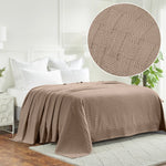 100% Cotton Thermal Blanket – Basketweave All-Season, Lightweight & Breathable