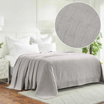 100% Cotton Thermal Blanket – Basketweave All-Season, Lightweight & Breathable