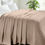 100% Cotton Thermal Blanket – Basketweave All-Season, Lightweight & Breathable