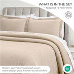 Superior Zenith Cotton Medium Weight Geometric Matelasse Bedspread Set