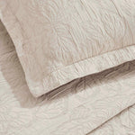 Floral Cotton Matelassé Bedspread Set Hibiscus Jacquard (3-Piece)
