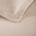 Lightweight Cotton Bedspread Sets 3-Piece Geometric Fret Jacquard Matelassé