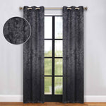 Blackout Curtains Leaves Pattern Room Darkening Grommet 2 Panels