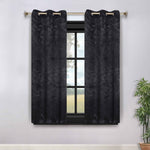 Blackout Curtains Leaves Pattern Room Darkening Grommet 2 Panels