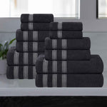Superior Brea Zero Twist Cotton Ribbed Geometric 12 Piece Towel Set