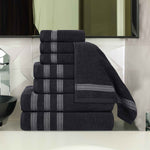 Superior Brea Zero Twist Cotton Ribbed Geometric 8 Piece Towel Set