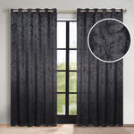 Blackout Curtains Leaves Pattern Room Darkening Grommet 2 Panels