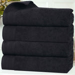 Honeycomb Textured Border Cotton Luxury Bath Towels, Set of 4