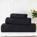 Superior Honeycomb Textured Border Luxury Cotton 3 Piece Towel Set