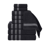 Superior Brea Zero Twist Cotton Ribbed Geometric 9 Piece Towel Set