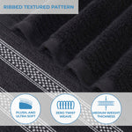 Superior Brea Zero Twist Cotton Ribbed Geometric 12 Piece Towel Set
