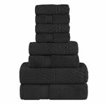 Superior Chevron Zero Twist Solid Jacquard Cotton 8 Piece Towel Set