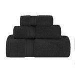 Superior Chevron Zero Twist Cotton Absorbent Solid 3 Piece Towel Set