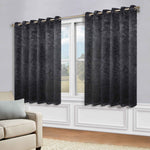 Blackout Curtains Leaves Pattern Room Darkening Grommet 2 Panels