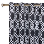 Ribbon Trellis Washable Room Darkening Blackout Curtains, Set of 2