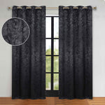 Blackout Curtains Leaves Pattern Room Darkening Grommet 2 Panels