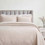 Floral Cotton Matelassé Bedspread Set Hibiscus Jacquard (3-Piece)
