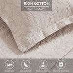Floral Cotton Matelassé Bedspread Set Hibiscus Jacquard (3-Piece)