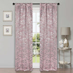 Leaves Room Darkening Washable Blackout Curtain Panels, Set of 2