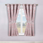 Blackout Window Curtains Leaves Pattern Room Darkening Set of 2