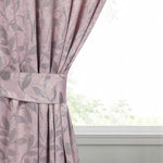 Blackout Window Curtains Leaves Pattern Room Darkening Set of 2