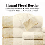Wisteria Floral Jacquard 12-Piece Cotton Towel Set – Medium Weight Bathroom Towels