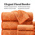 Cotton Floral Jacquard Border Bath Towel Set of 4 - Wisteria