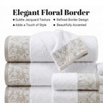 Wisteria Floral Jacquard Cotton Hand Towels – 4-Piece Hand Towel Set