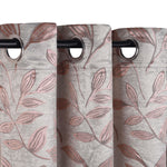 Leaves Machine Washable Room Darkening Blackout Curtains, Set of 2