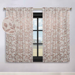 Leaves Room Darkening Back Tabs Blackout Curtain Panels, Set of 2