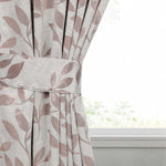 Blackout Window Curtains Leaves Pattern Room Darkening Set of 2