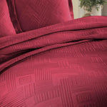 Lightweight Cotton Bedspread Sets 3-Piece Geometric Fret Jacquard Matelassé
