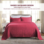 Lightweight Cotton Bedspread Sets 3-Piece Geometric Fret Jacquard Matelassé