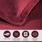 Lightweight Cotton Bedspread Sets 3-Piece Geometric Fret Jacquard Matelassé