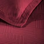 Lightweight Cotton Bedspread Sets 3-Piece Geometric Fret Jacquard Matelassé