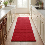 Checkered Cotton Washable Non-Slip Bath Rugs or Runner